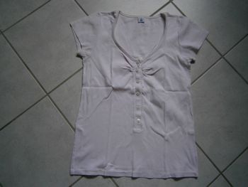 Tee-shirt MC rose pâle PETIT BATEAU 18 ans