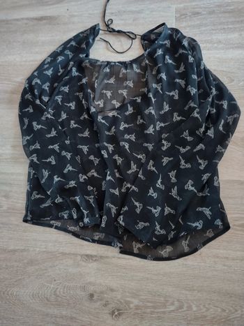 Bouse transparente motifs oiseaux et son débardeur DDP