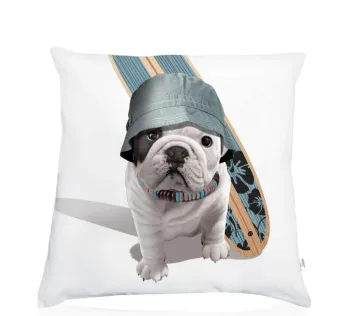 Housse de coussin Téo Jasmin 40x40 cm Bulldog surf Neuf