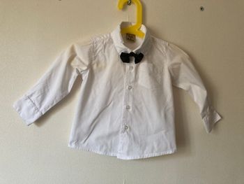 chemise blanche avec noeud papillon bébé 12 mois