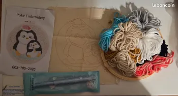 Punch needle 2 pingouins