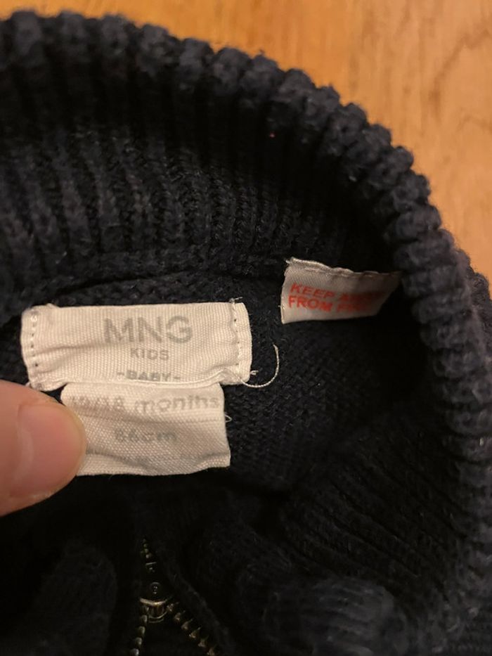 Gilet bleu marine laine mango 12-18mois - photo numéro 2