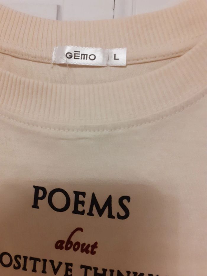 Tee-shirt  crème  taille L gemo - photo numéro 3