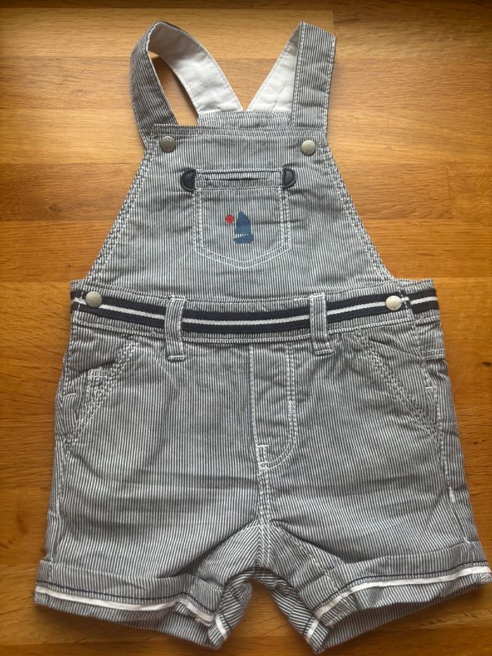 Jolie salopette short Obaibi 3 mois garçon comme neuve