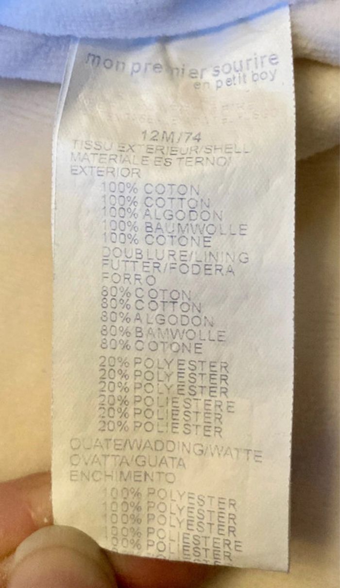 Ensemble veste et combinaison doublée molletonnée 12 mois Petit Boy - photo numéro 7