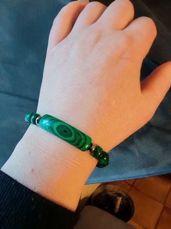 Bracelet vert en pierre malachite