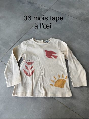 Tee shirt manches longues tape à l’œil 36 mois