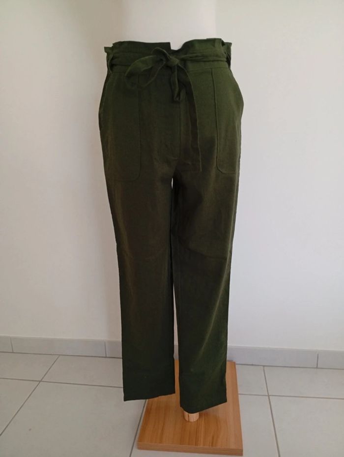 Darjeeling - Pantalon vert ceintré taille S | NEUF
