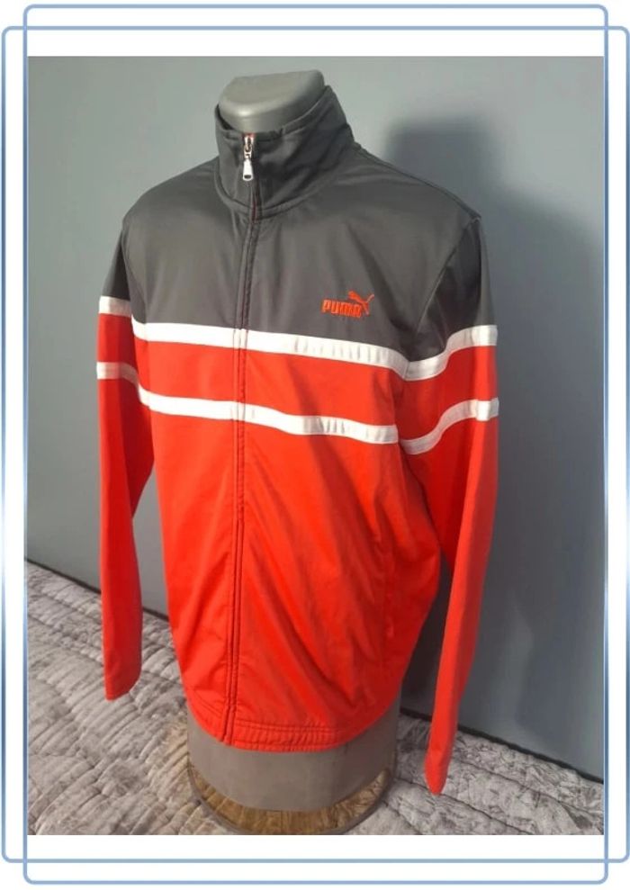 Veste légère puma vintage/ homme - taille L / rouge et grise - brodé (330) - photo numéro 5