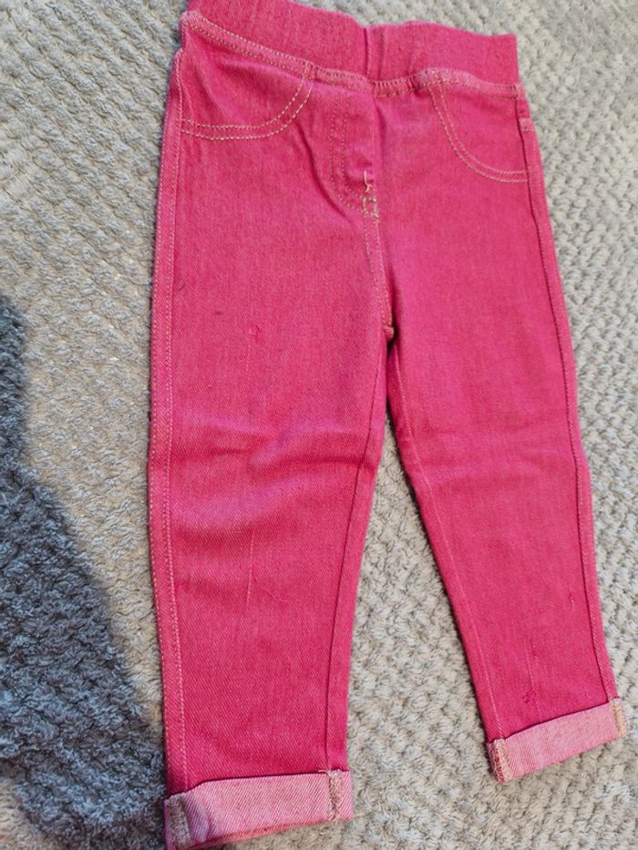 Legging rose effet denim 18 mois fille U Tout petits