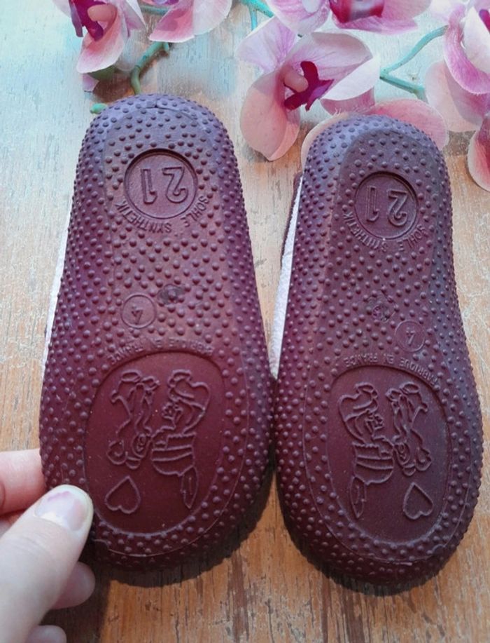 Pantoufles chaussons pointure 21 rose - photo numéro 4