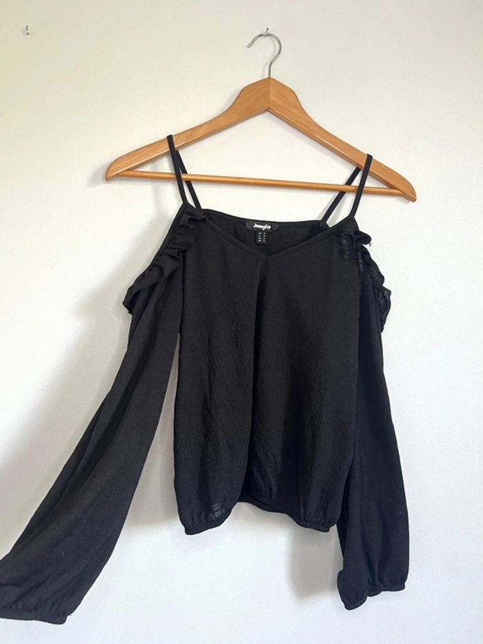 Blouse manches longues Jennyfer noir