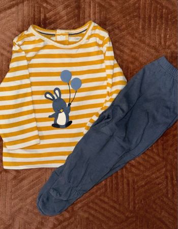 Ensemble moutarde bleu taille 6M Obaïbi