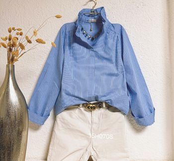 Chemise bleue marine rayures taille S 