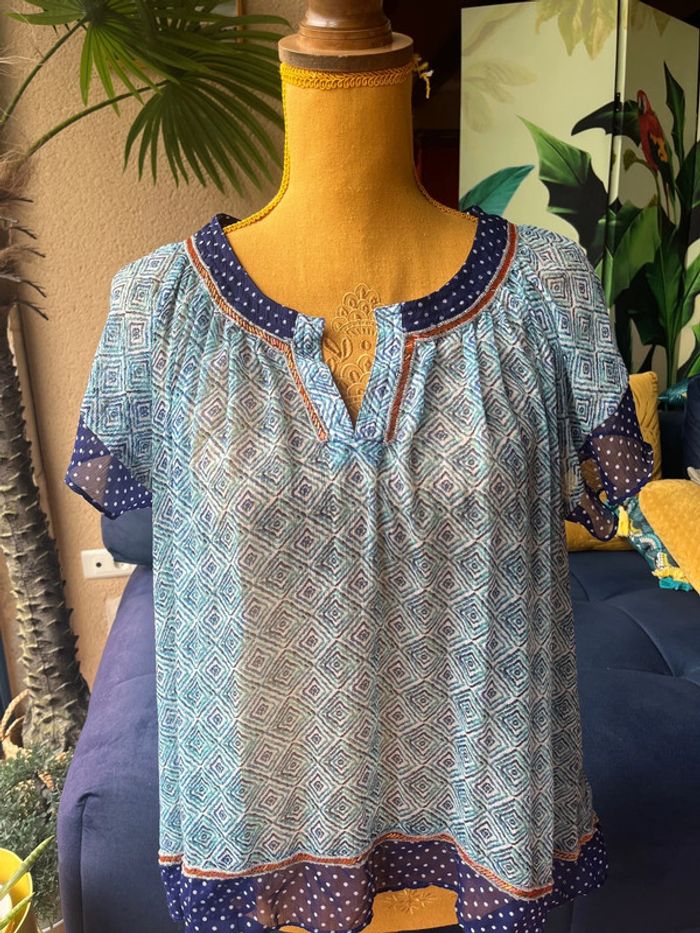 Blouse Pepe Jeans – Taille M/L – Turquoise & bleu marine – Très bon état