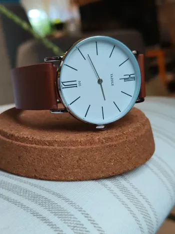 Montre marron clair, homme, élégante