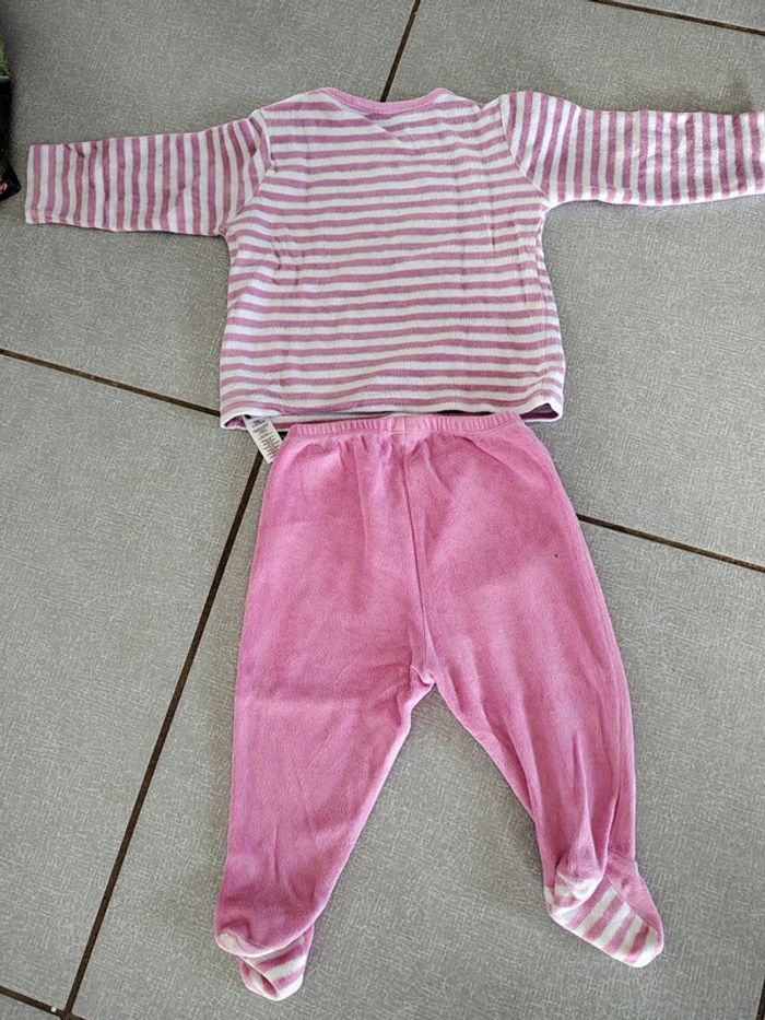 Pyjama 2 pièces rose et blanc Tex baby T.12 M - photo numéro 4