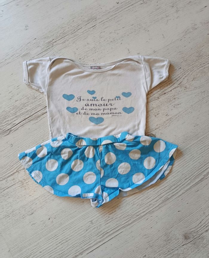 Ensemble short et t-shirt 18/23 mois