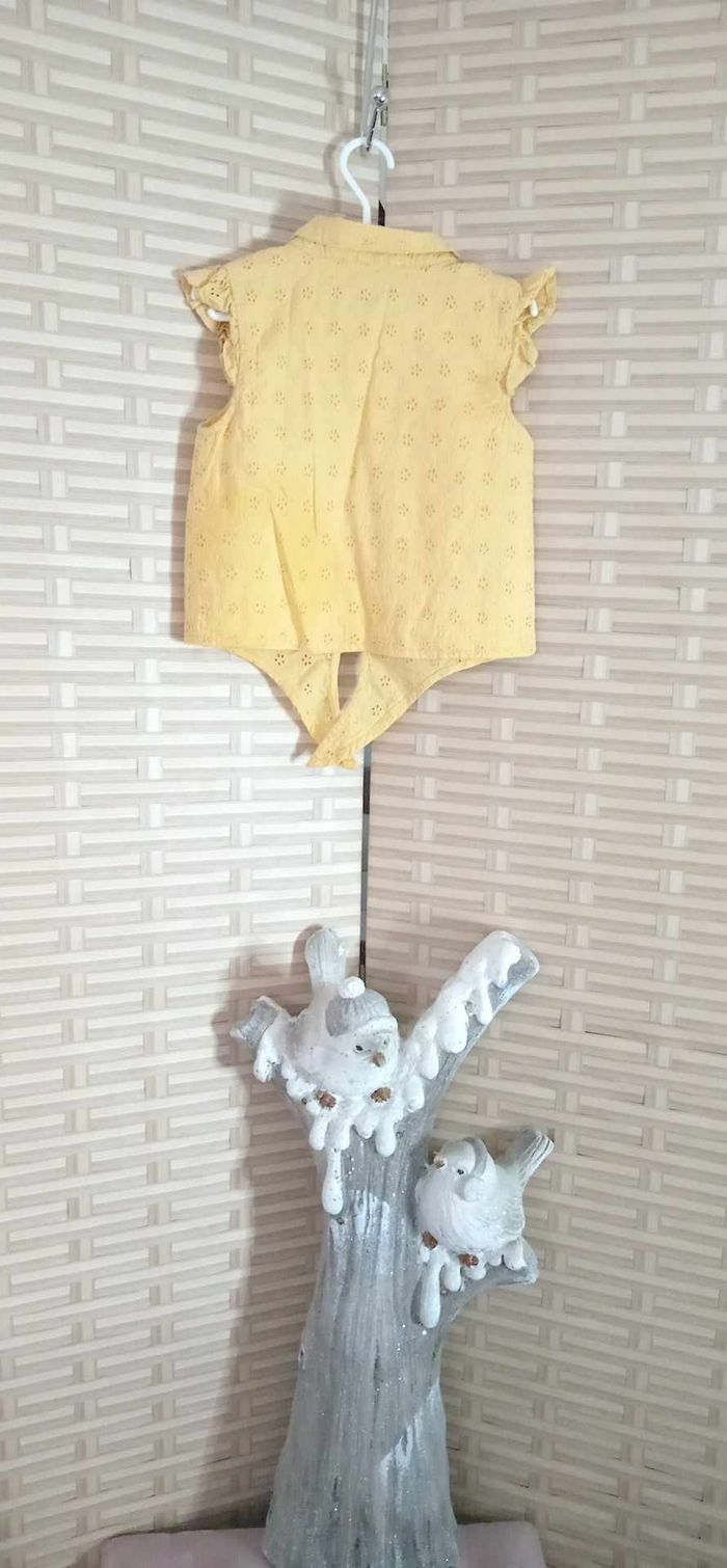 Chemisier manche courte jaune moutarde taille 4/5 ans marque primark - photo numéro 2