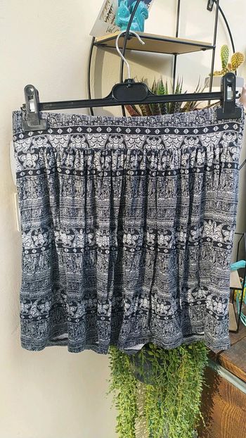 Jupe en jersey noir et blanc, taille 44, Camaïeu