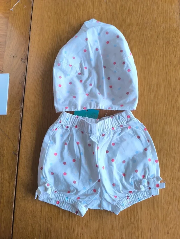 318739 short + bandana fille 1 mois vertbaudet