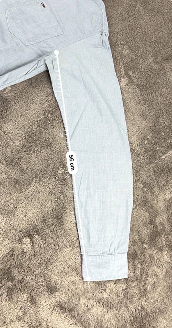 Chemise bleu clair Tommy Hilfiger 100% coton Regular Fit logo brodé Taille S - photo numéro 6