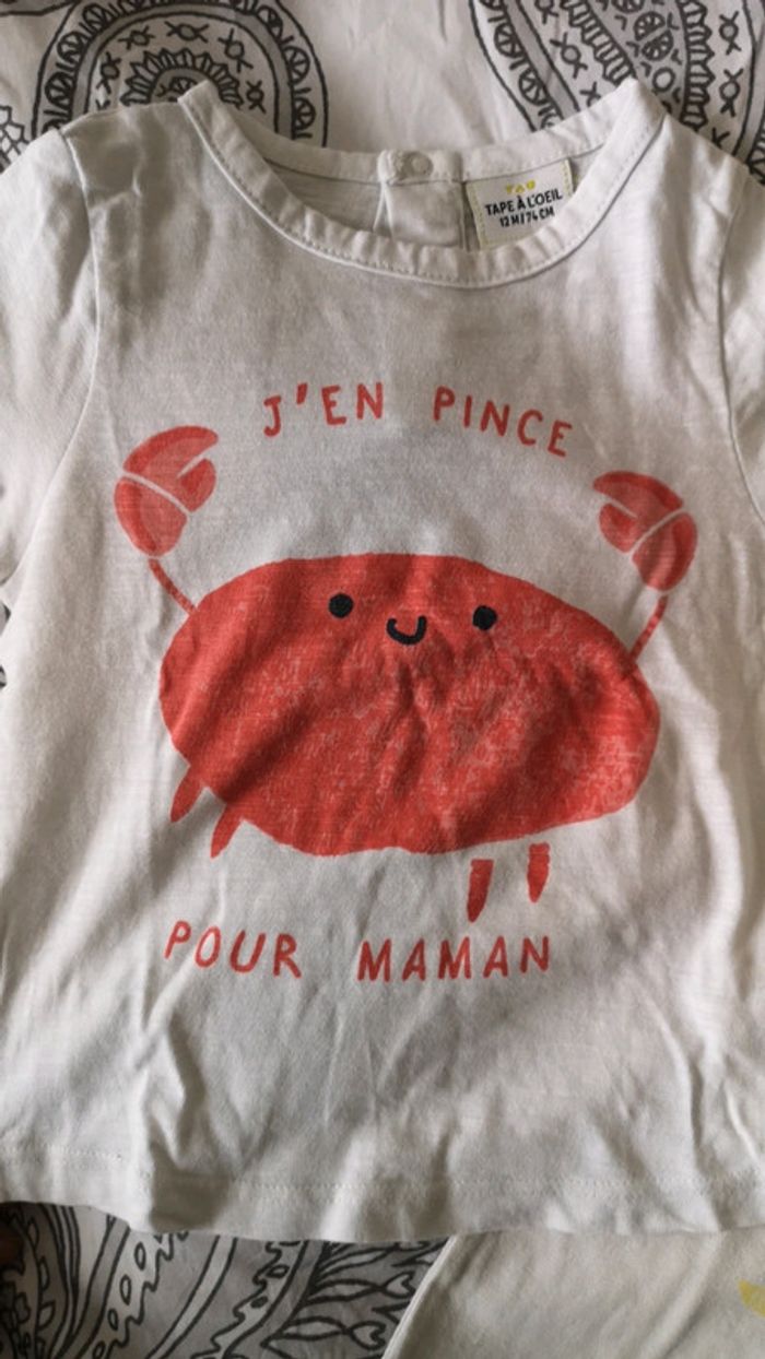 Lot de 2 tee-shirts 12 mois - photo numéro 3