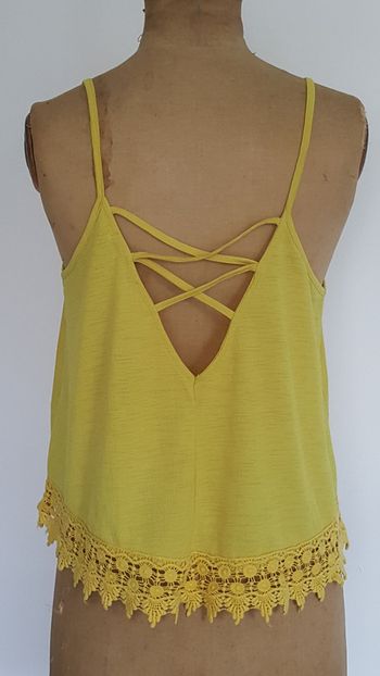 Débardeur ample dos lacé moutarde