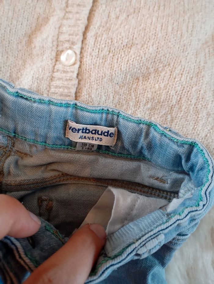 Ensemble fille idéal rentrée 5 ans jean Vertbaudet + gilet m&s mode - photo numéro 6