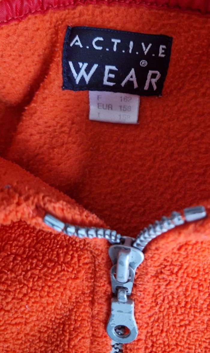 🧡 Sweat polaire zippé A.C.T.I.V.E WEAR – Enfant (14-16 ans) – Taille 158 - photo numéro 8