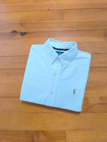 Chemise unie - Ralph Lauren - Classic Fit - Logo brodé premium - Blanche - Taille M