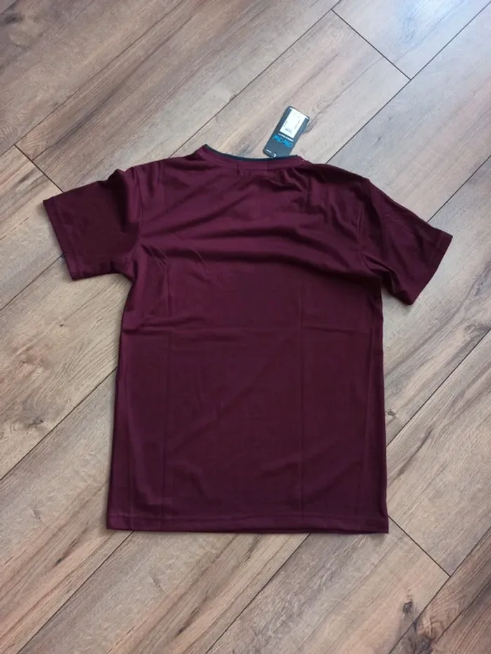 T-shirt bordeaux homme manches courtes flocage L - photo numéro 3