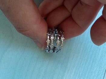 Bague réglable argenté motif étoile multirang