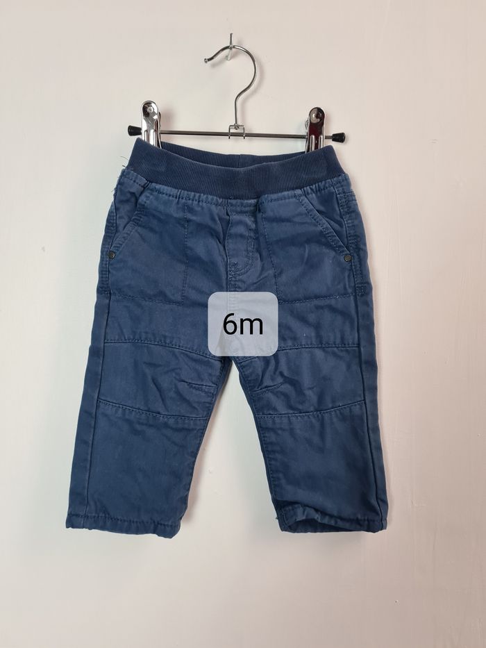 Pantalon toile bleu Obaibi 6 mois