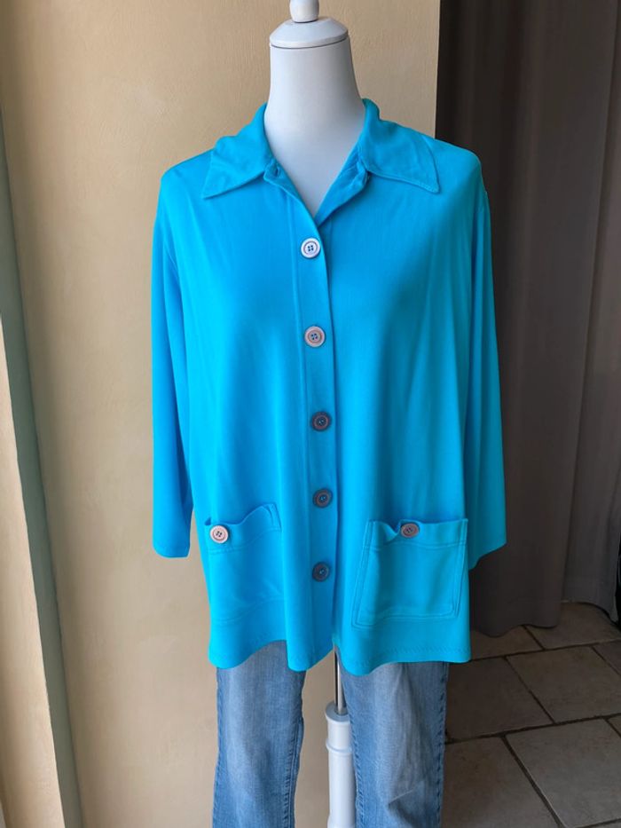 Veste turquoise vintage An’ge TU - photo numéro 2