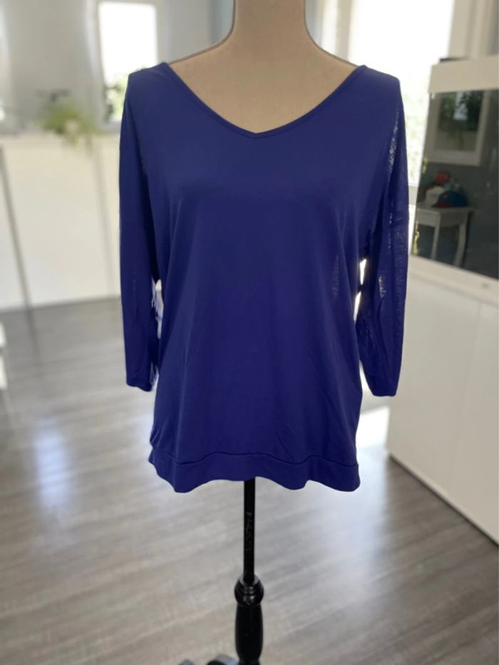 TEE shirt manche 3/4 couleur violet taille L marque la halle