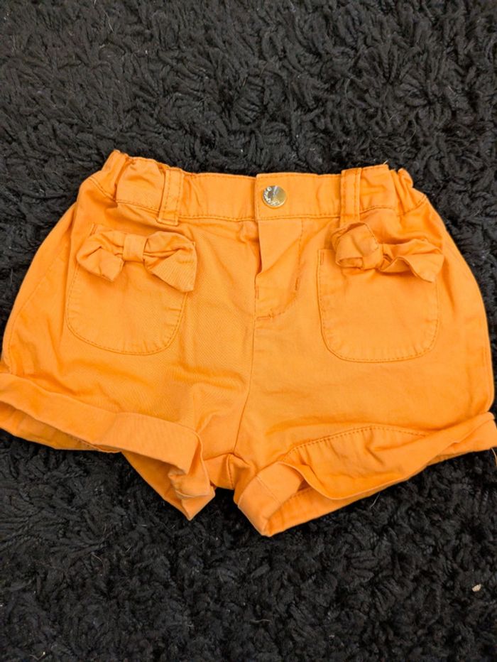 Short orange fille 12 mois