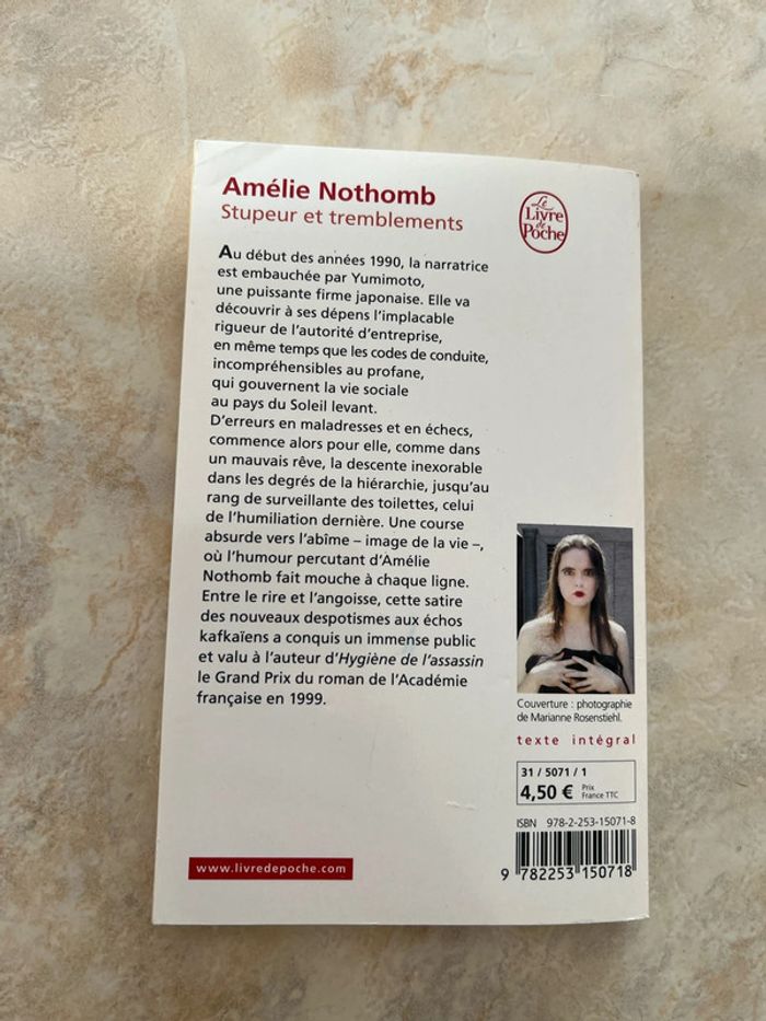 Livre Amélie Nothomb stupeur et tremblements - photo numéro 2