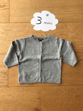 Gilet gris chiné argenté kiabi 3 mois