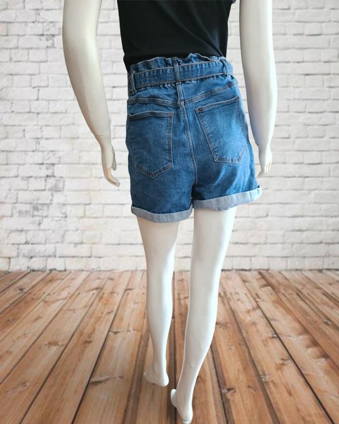 Short taille haute en jean - photo numéro 4