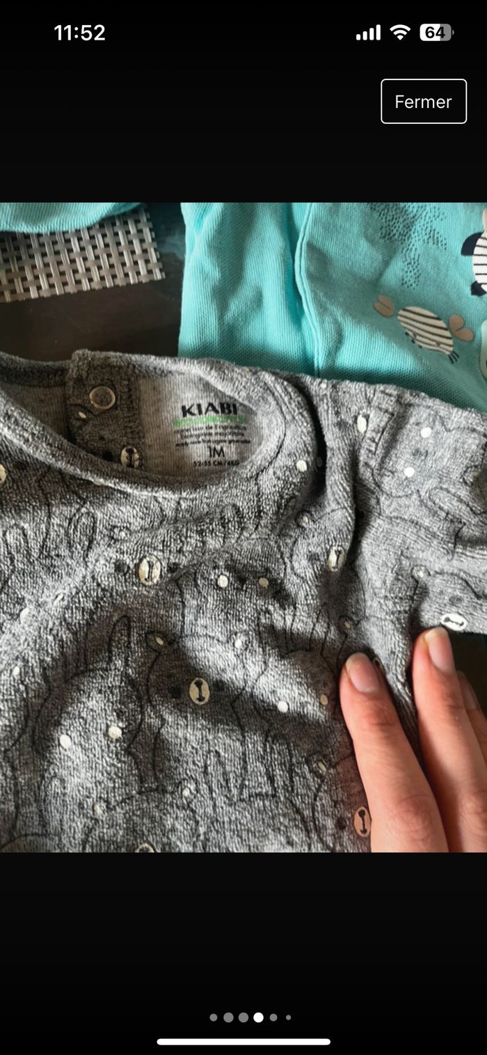 Pyjama taille 1 mois - photo numéro 4