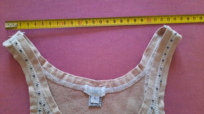 Débardeur beige & noir Taille L - photo numéro 3