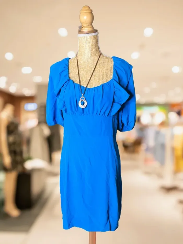 Naf Naf - Robe Droite Bleu 70's - photo numéro 3