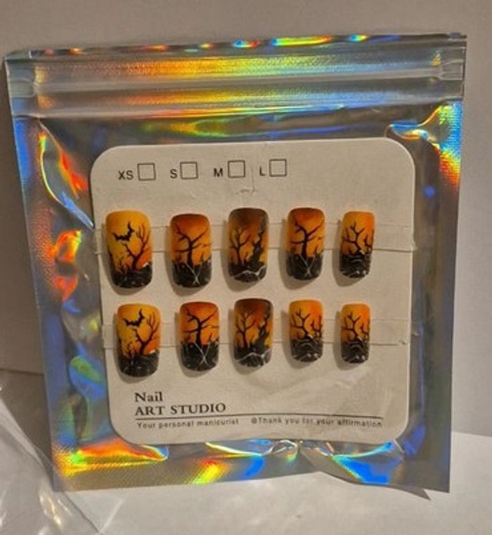 🦇 Faux ongles Halloween Forêt Hantée – 24 pièces pour un look mystique ! 🌕🕸️ - photo numéro 4