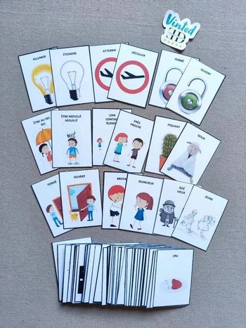 72 Cartes de nomenclature des contraires