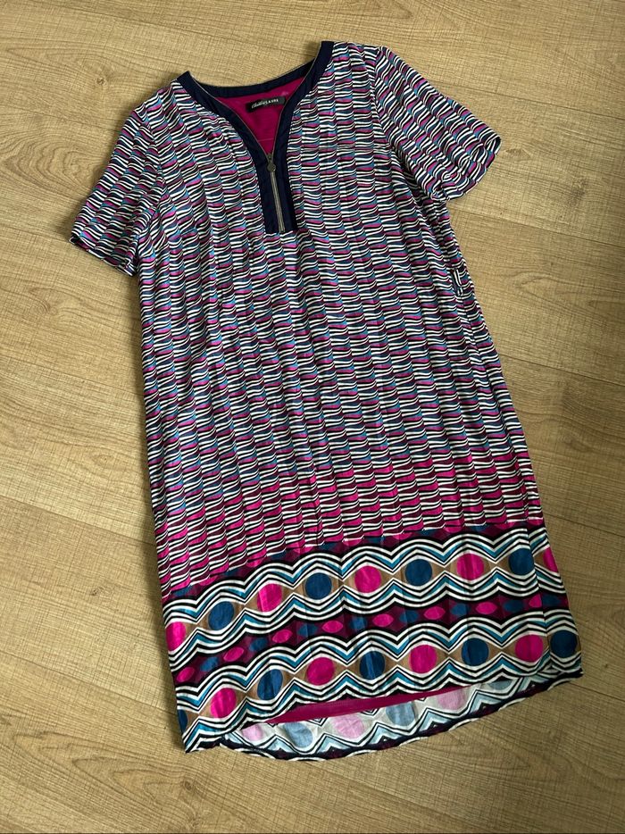 Robe imprimée à manches courtes Christine Laure taille 1 jamais portée - photo numéro 7