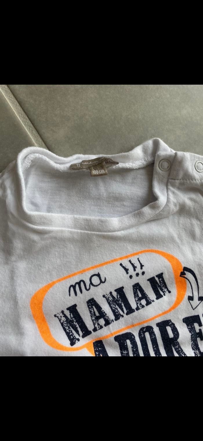 Tee shirt manches courtes Maman Papa 6 mois - photo numéro 5