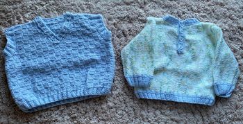 Ensemble en laine fait à la main pull et pull sans manche