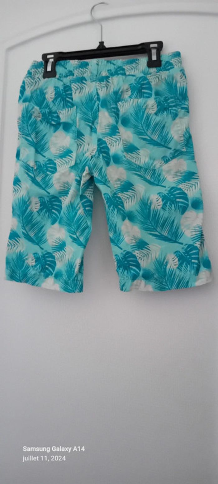 Bermuda motif palmiers turquoise garçon 12 ans kiabi - photo numéro 13
