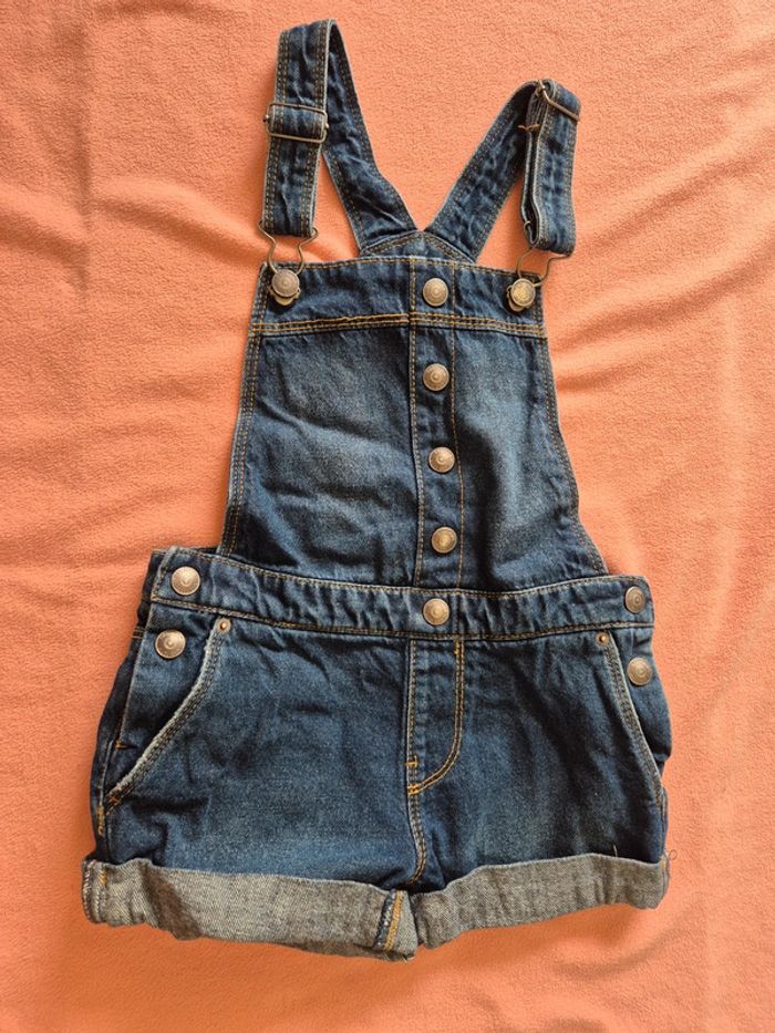 Salopette short en jean 6 ans